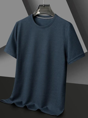 Men's New Summer Waffle Round Neck Short Sleeved T-shirt